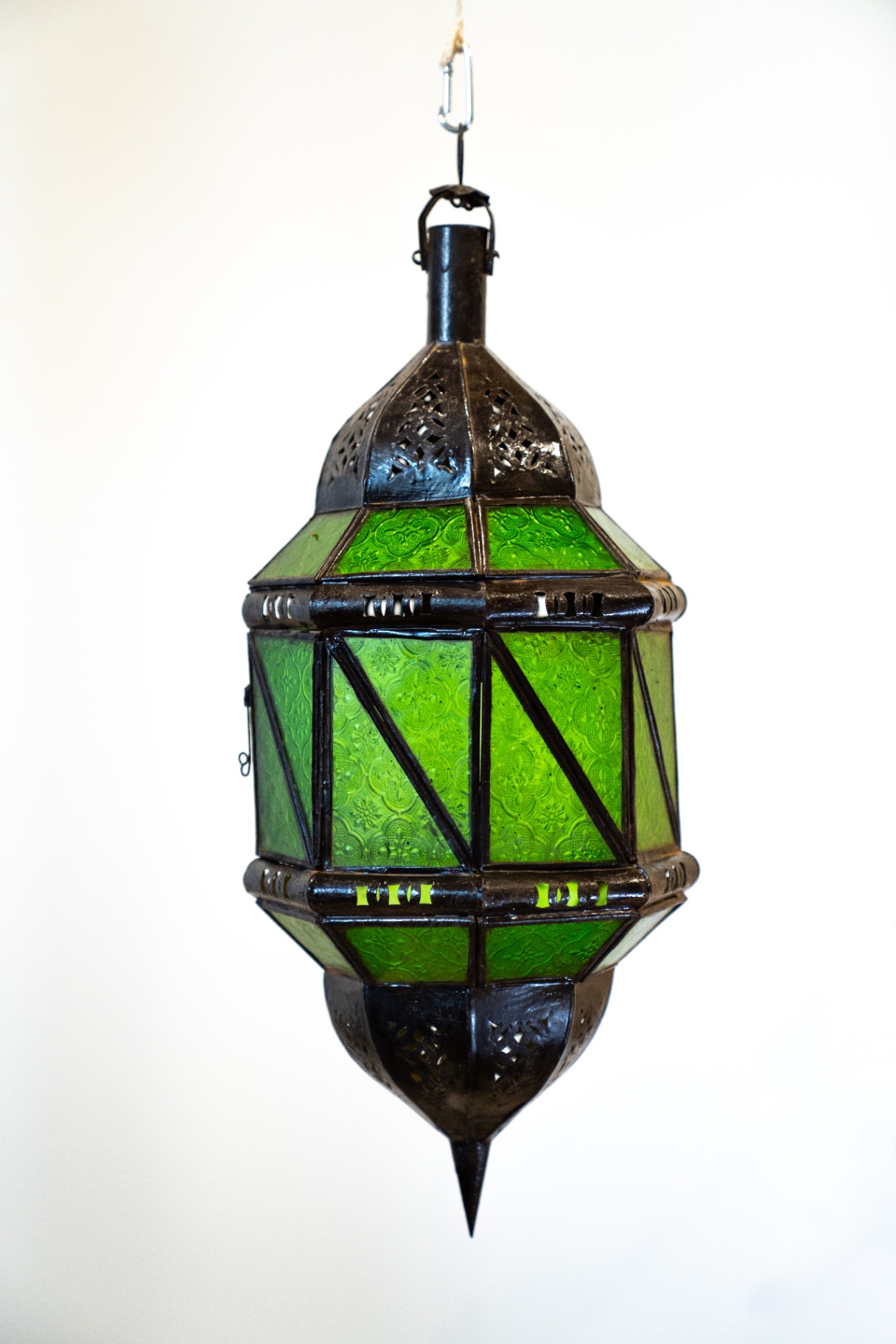 Lanterne verre vert émeraude