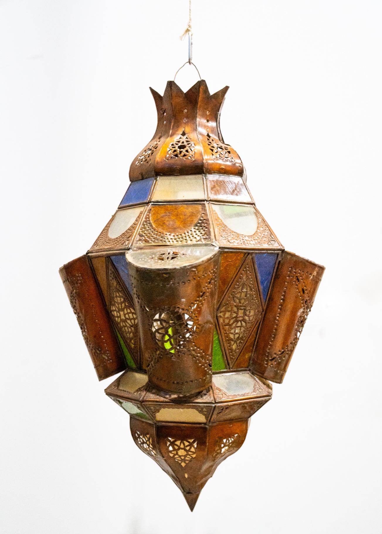 Lanterne diamant cuivre & verre